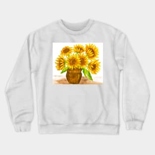 Bouquet of sunflowers in vase 2 Crewneck Sweatshirt